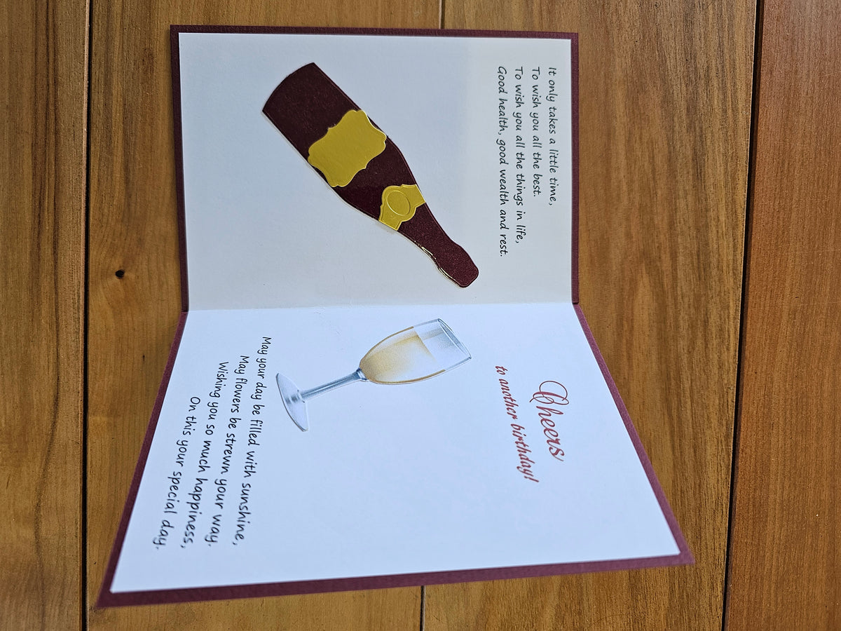 Cards By Flora | Birthday | Champagne Bottle
