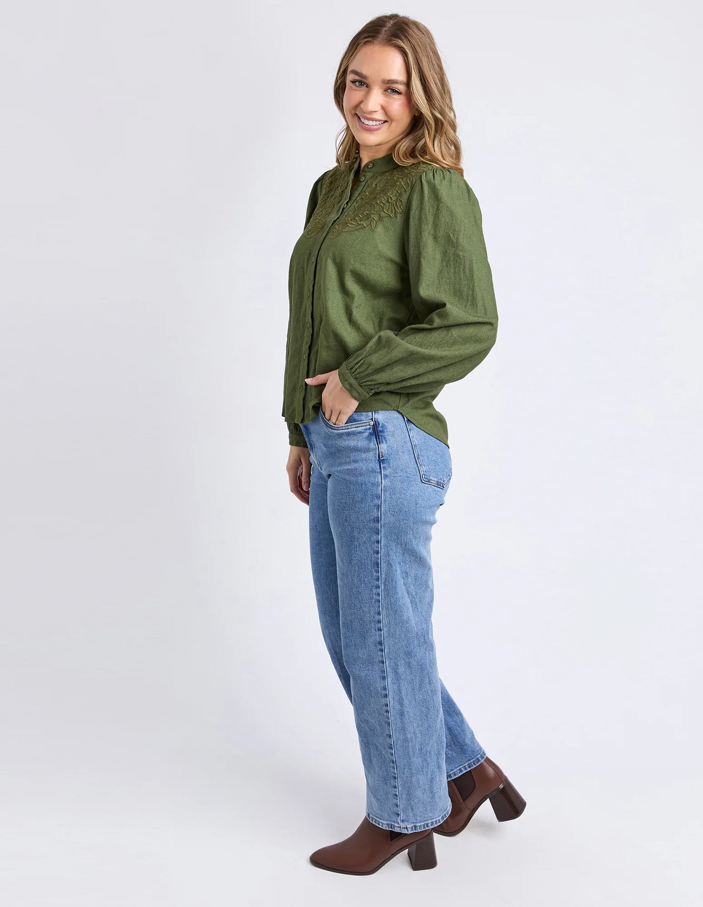 Foxwood | Eleanor Blouse | Winter Moss