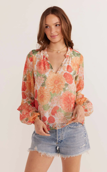 MinkPink Aida Floral Blouse M
