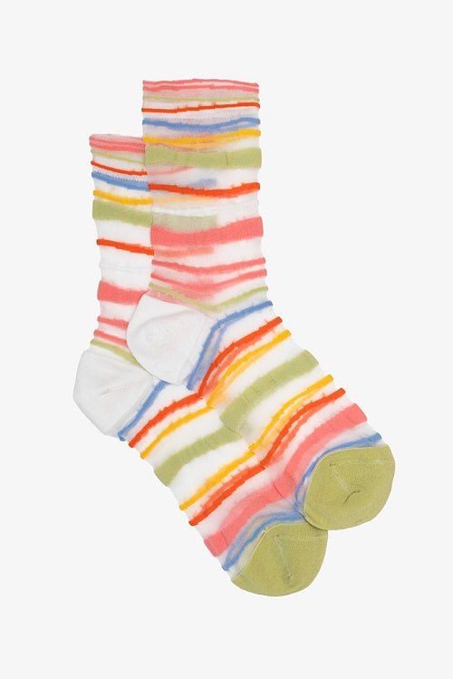 Antler | Sock | Sheer Rainbow Stripe
