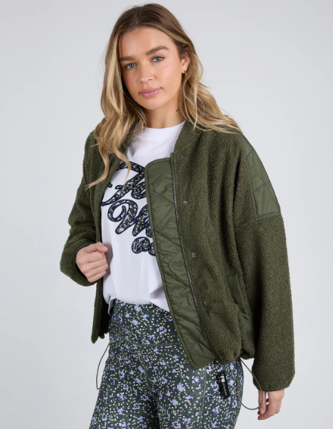 Foxwood - Arizona Fleece Zip Thru Bomber - Khaki