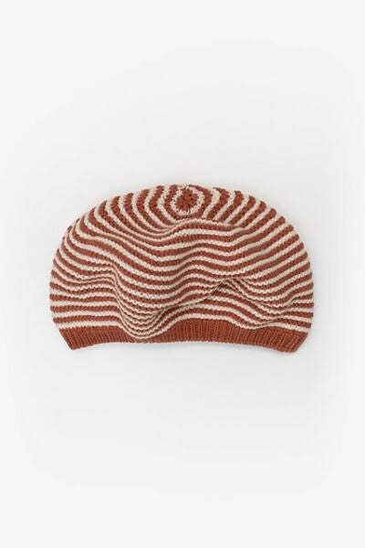 Antler | Bambino Beanie Beret | Oatmeal Striped