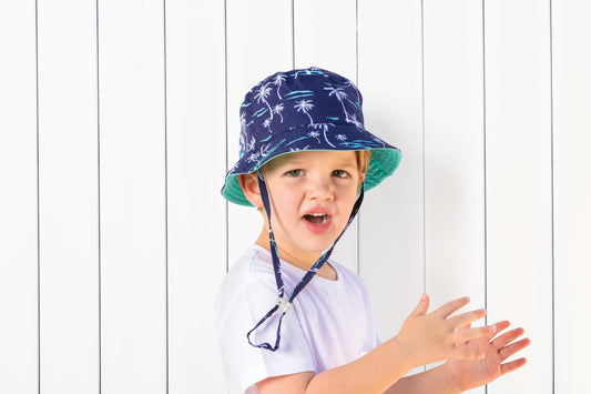 Sundaise | Drew Bucket Hat | Palm Trees (3 - 6 years)