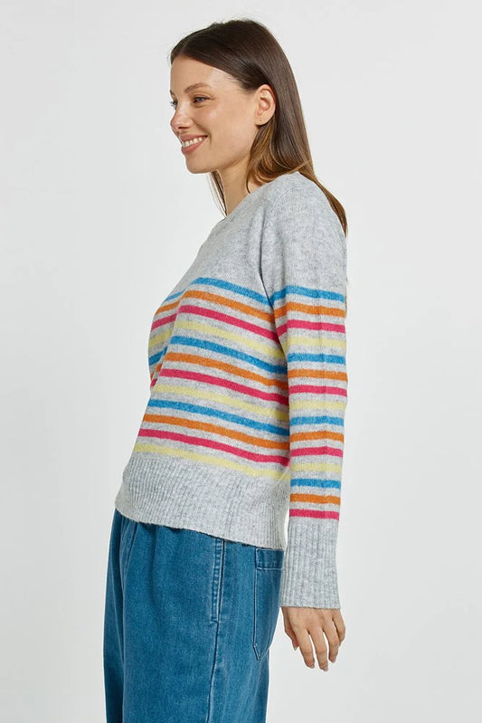 Betty Basics - Elinda Sweater - Rainbow Stripe