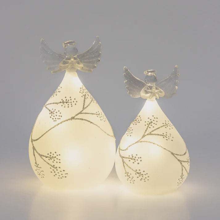 Stellar Haus - Table Top Frosted Round Glass Angel