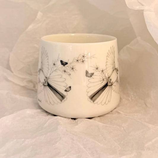 Katy Hayward | Ceramic Mug | Come Fly With Me – Pīwakawaka/ Fantail