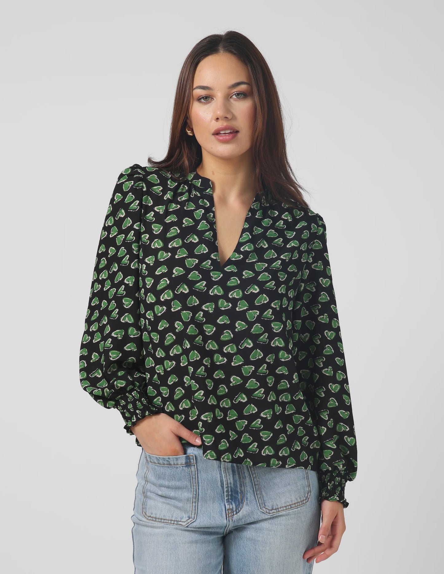 Stella & Gemma | Cecily Blouse | Green with Envy