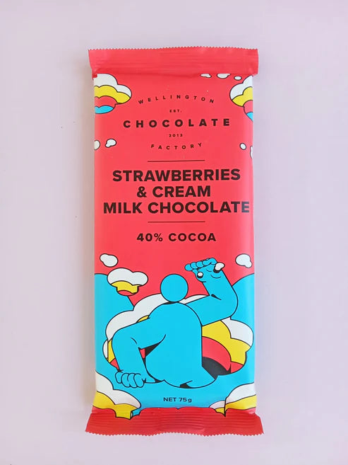 Wellington Chocolate Factory | Milk Chocolate 75g | Strawberries & Cream