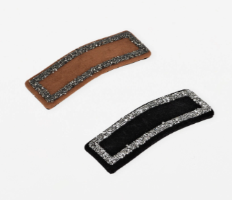 S+G Suede Sparkle Hair Clip / Black Choc