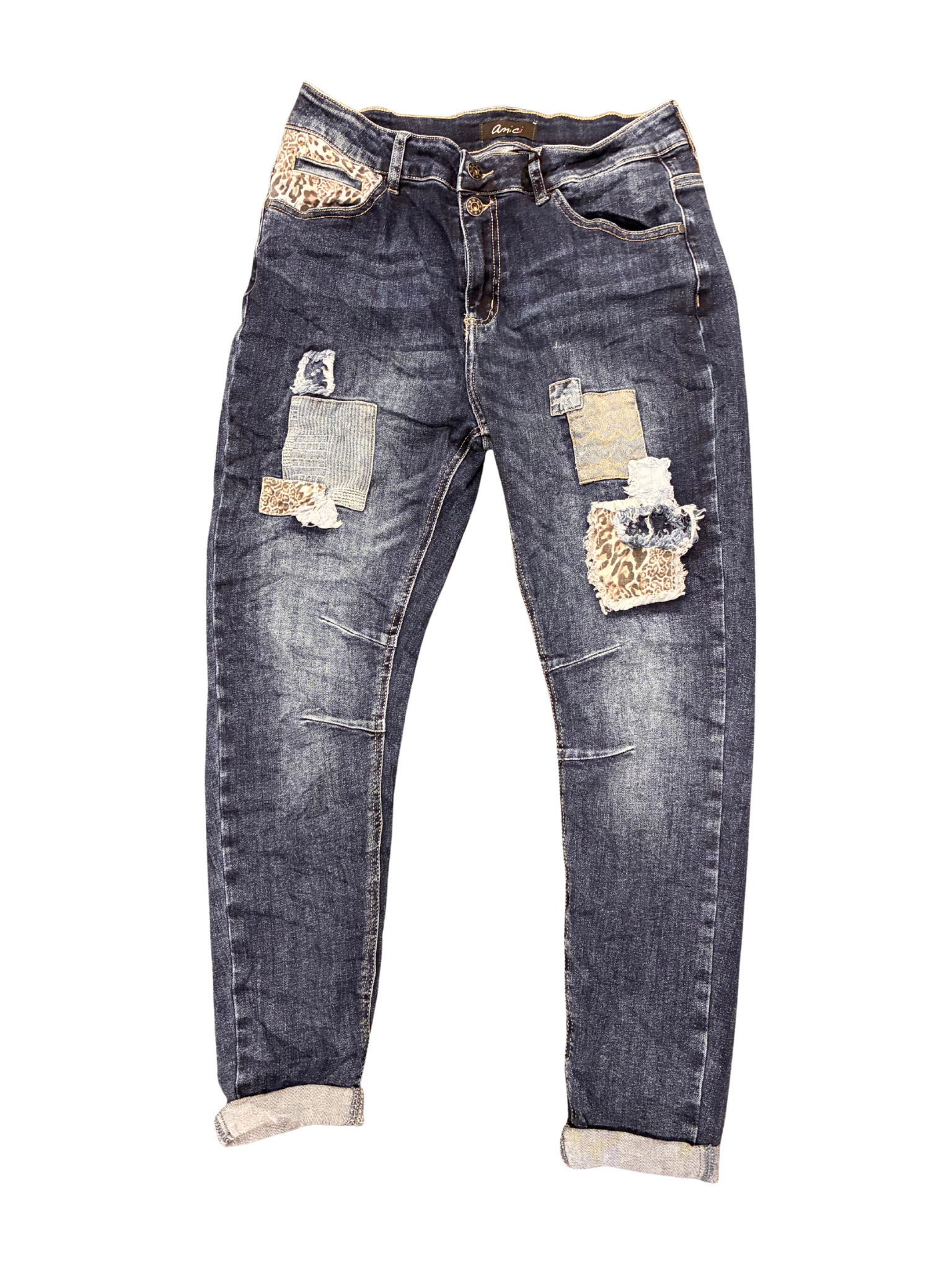 Amici Animal Print Patch Jeans