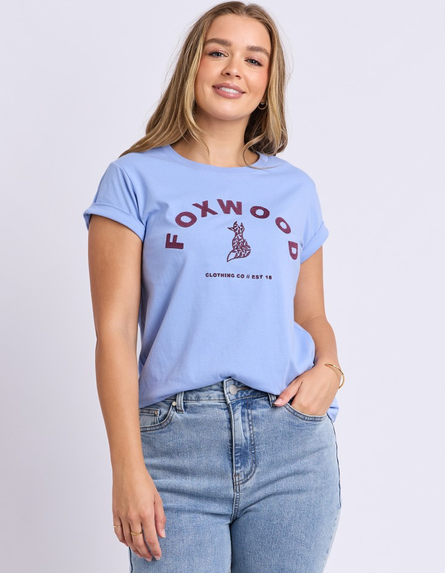 Foxwood | Effortless Contrast Tee | Cornflower Blue