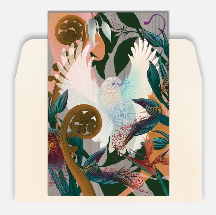 Fantail & Punga Greeting Card