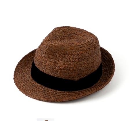 Stella + Gemma Straw Fedora with Black Ribbon