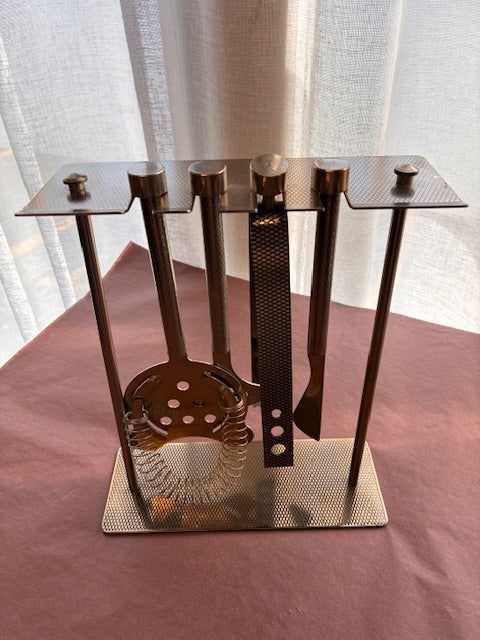 S & R - Bar Tool Set - Art Deco Gold Diamond