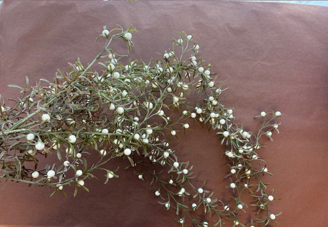 Artificial White Berry Stem Hanging White