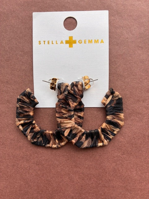 Stella + Gemma - Hex Leopard Hoops
