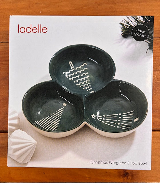 Ladelle - Christmas Evergreen 3 Pod Bowl