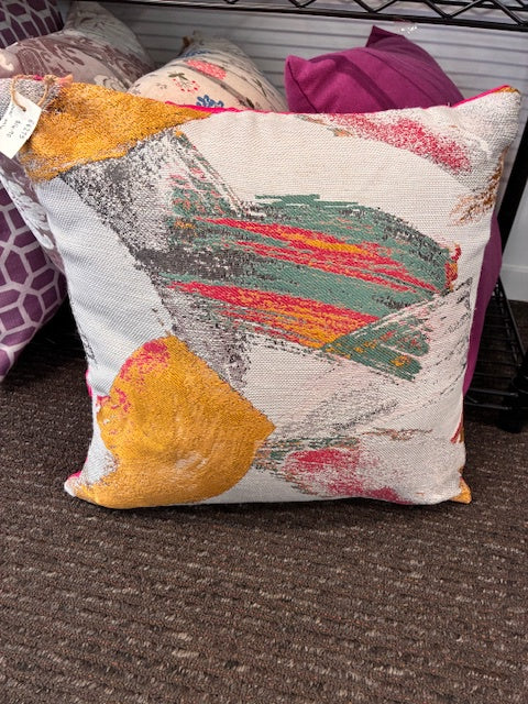 Brush Strokes Pink Cushion