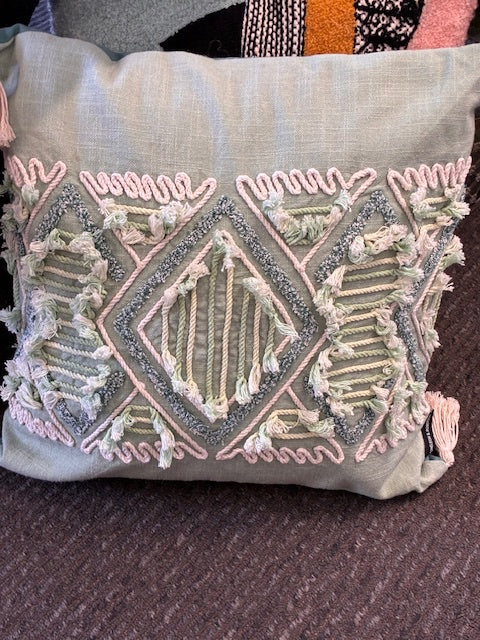 S&R - Tsani Green Tassel Cushion