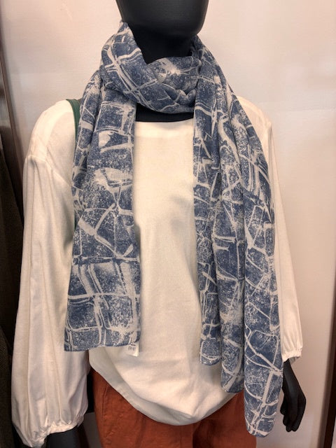 Enhance - Ice Blue Print Scarf