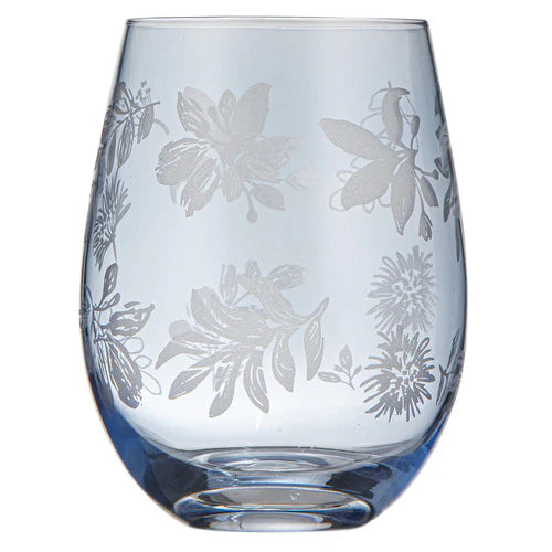 Mossman 4pc Blue Etched Tumbler Set