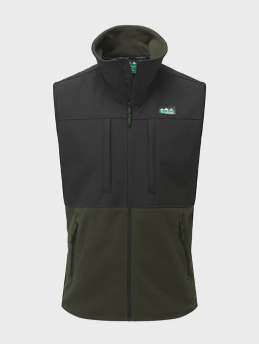 Ridgeline | Hybrid Fleece Vest | Olive & Black