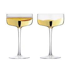 Uncle Zito's | Set of 2 Champagne Glasses | Wave Gold