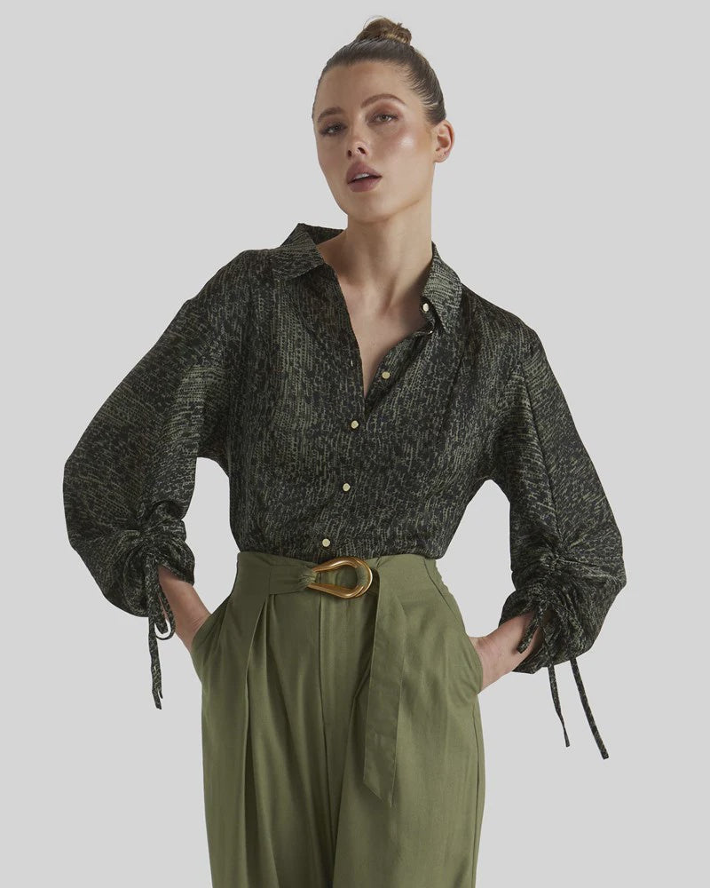 Fate & Becker - Top - Explorer Shirt - Khaki Leopard