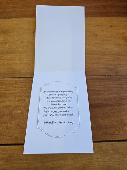 Cards by Flora | Birthday Card | Cat Watching the Rain