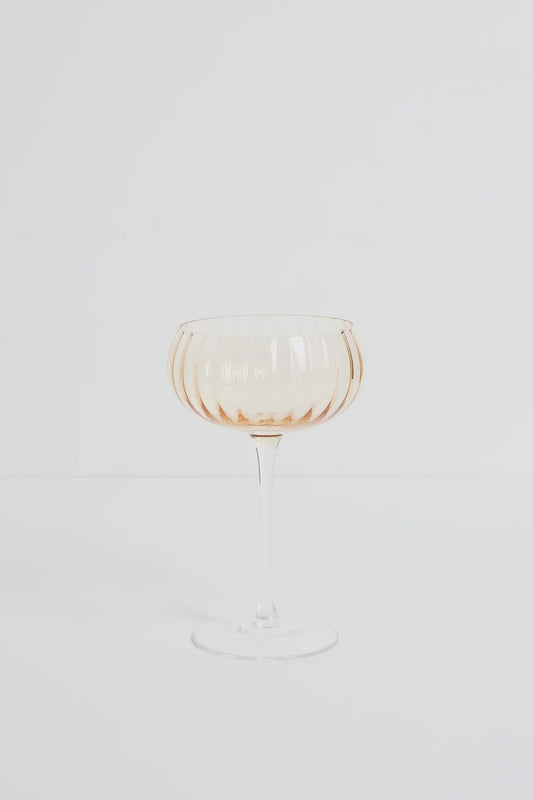 Willow & Mae | Set of 2 Cocktail Glasses | Light Amber Ripple