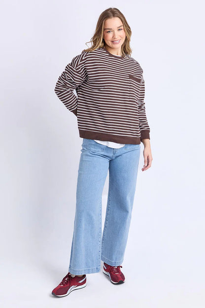 Foxwood | Original Stripe Crew | Coffee