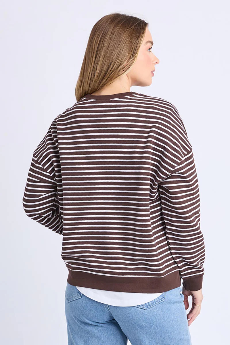 Foxwood | Original Stripe Crew | Coffee