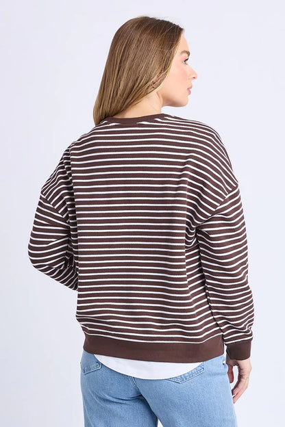 Foxwood | Original Stripe Crew | Coffee