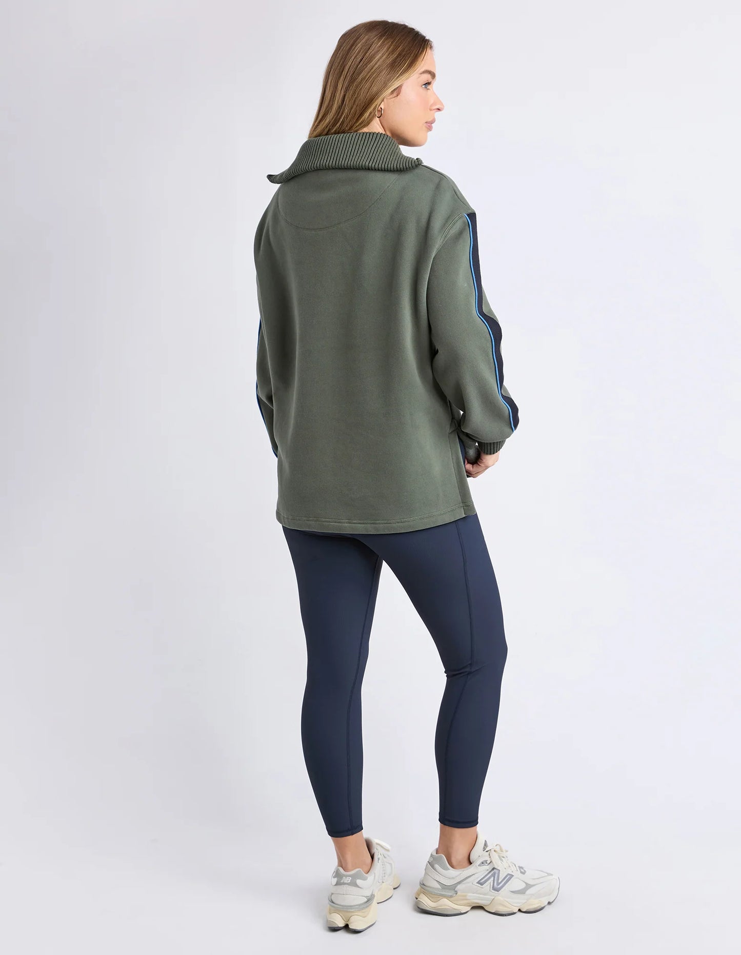 Foxwood - Knit Collar Crew - Khaki