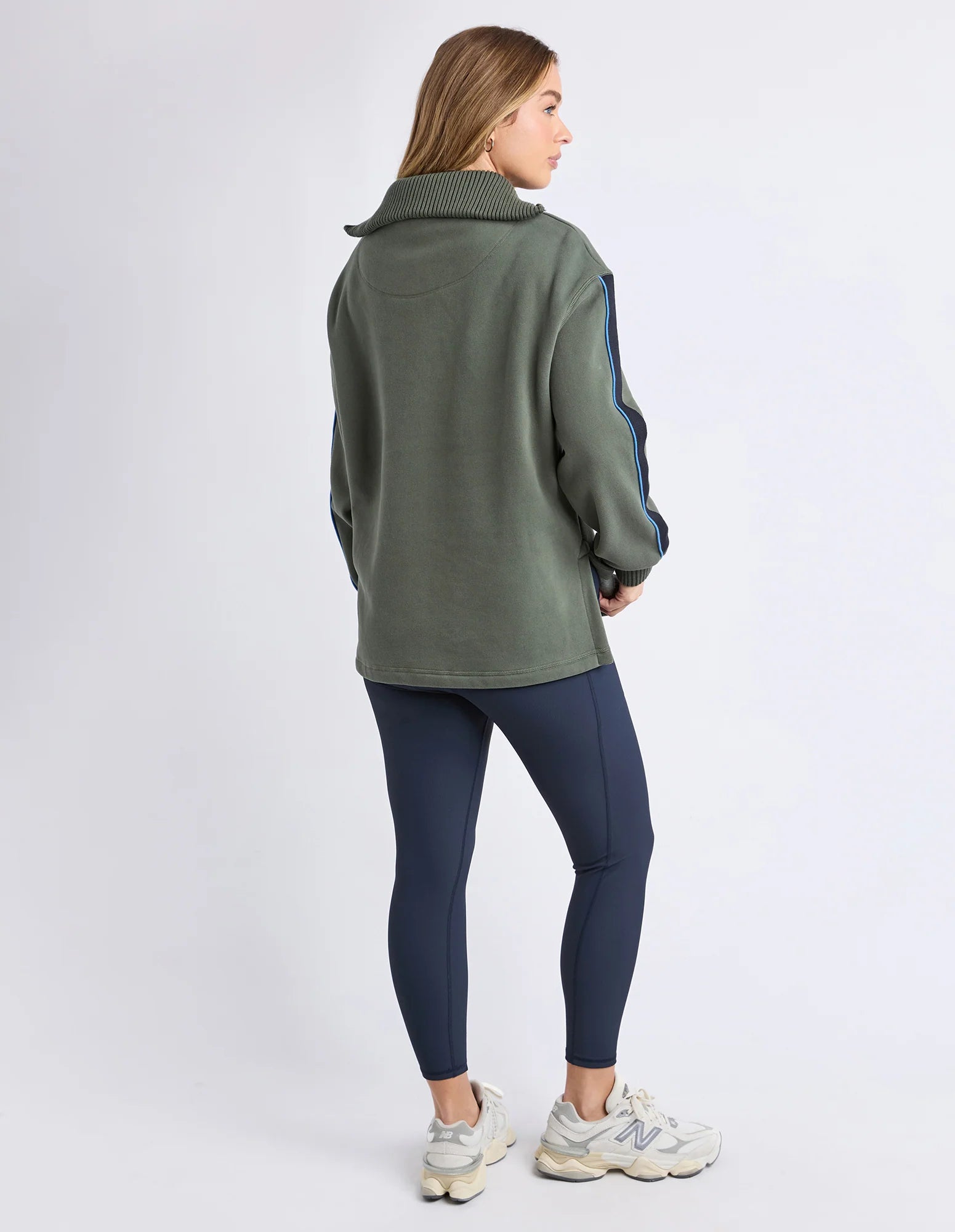 Foxwood - Knit Collar Crew - Khaki