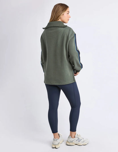 Foxwood - Knit Collar Crew - Khaki