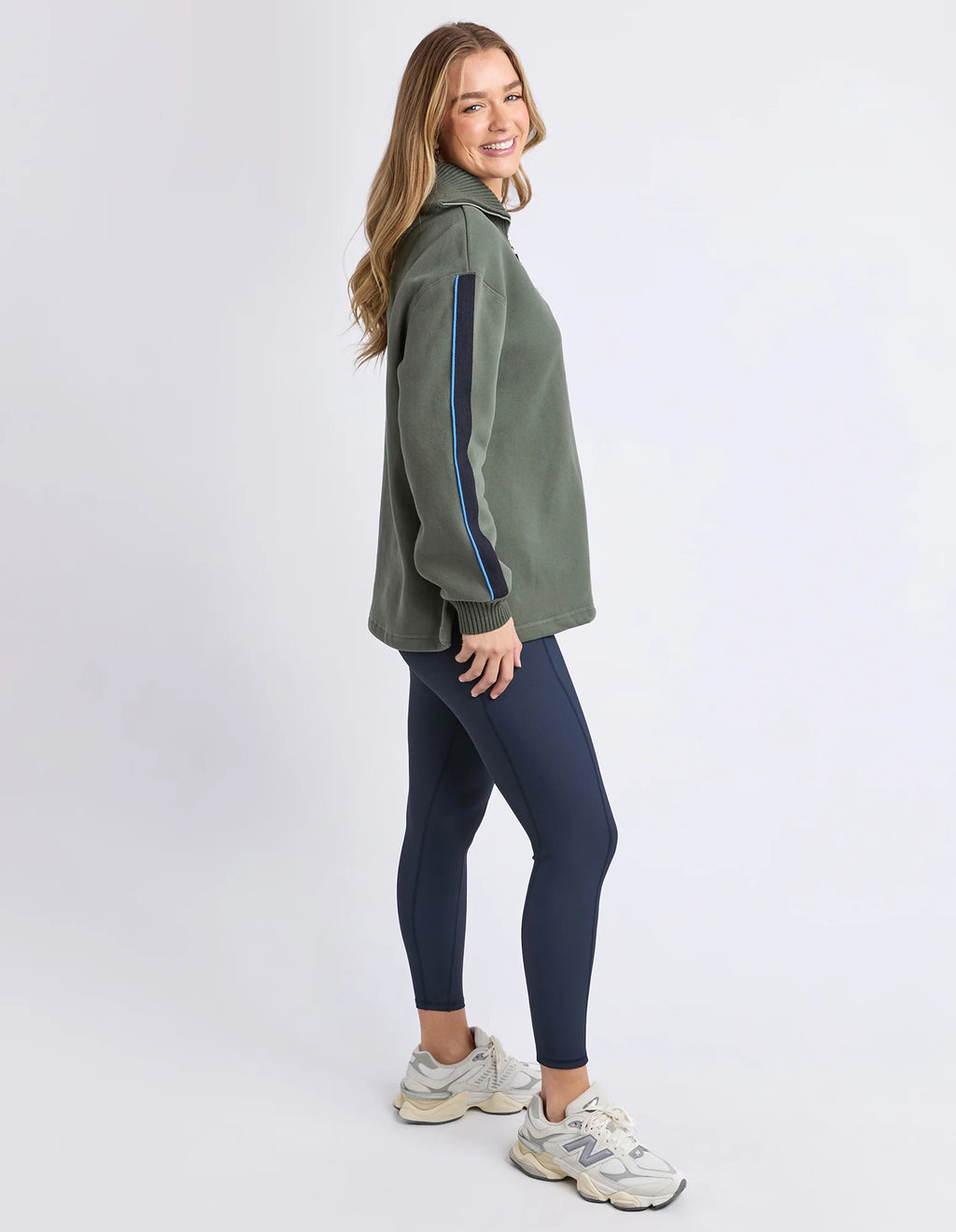 Foxwood - Knit Collar Crew - Khaki