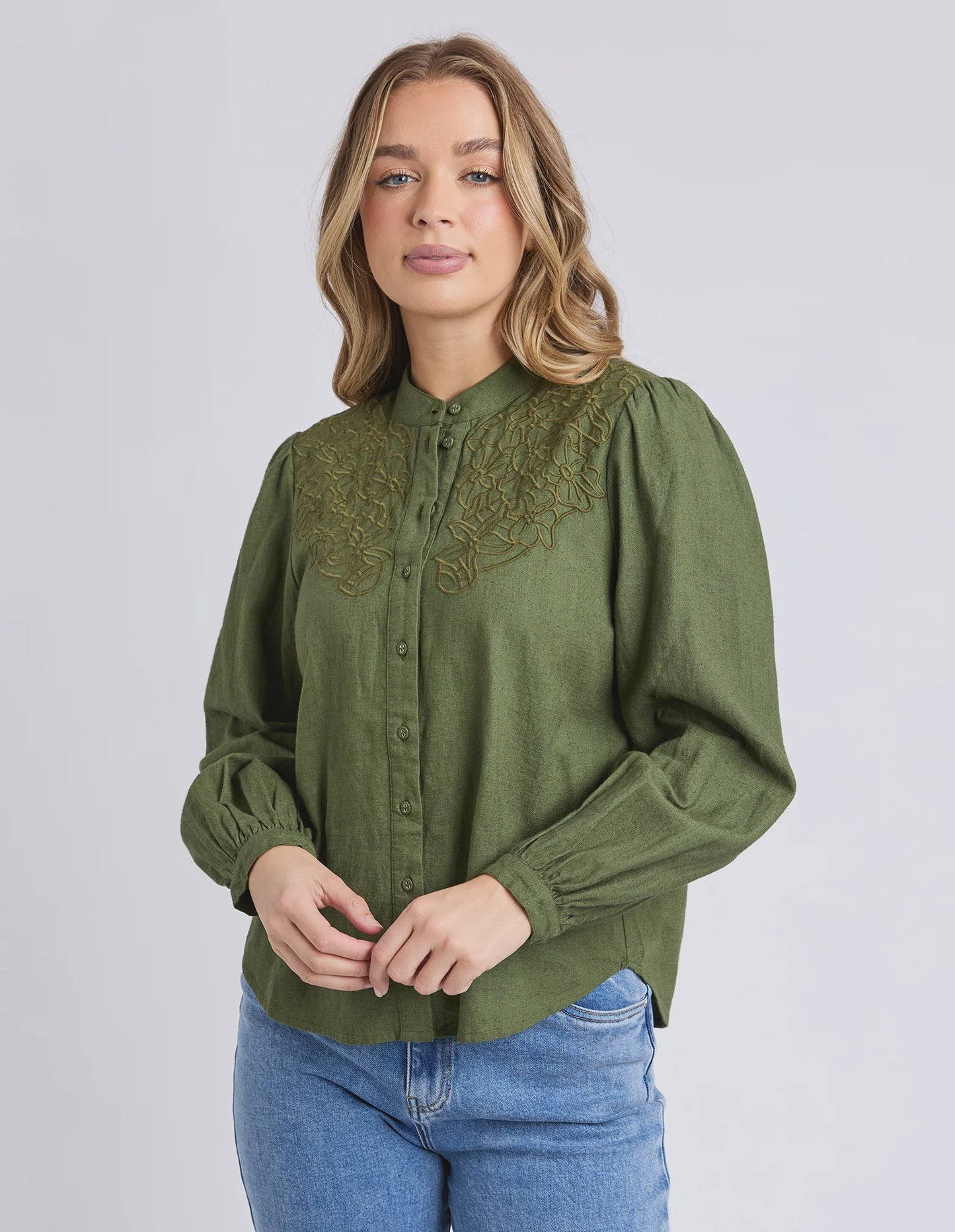Foxwood | Eleanor Blouse | Winter Moss
