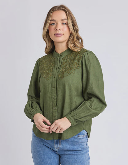 Foxwood | Eleanor Blouse | Winter Moss