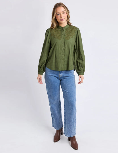 Foxwood | Eleanor Blouse | Winter Moss