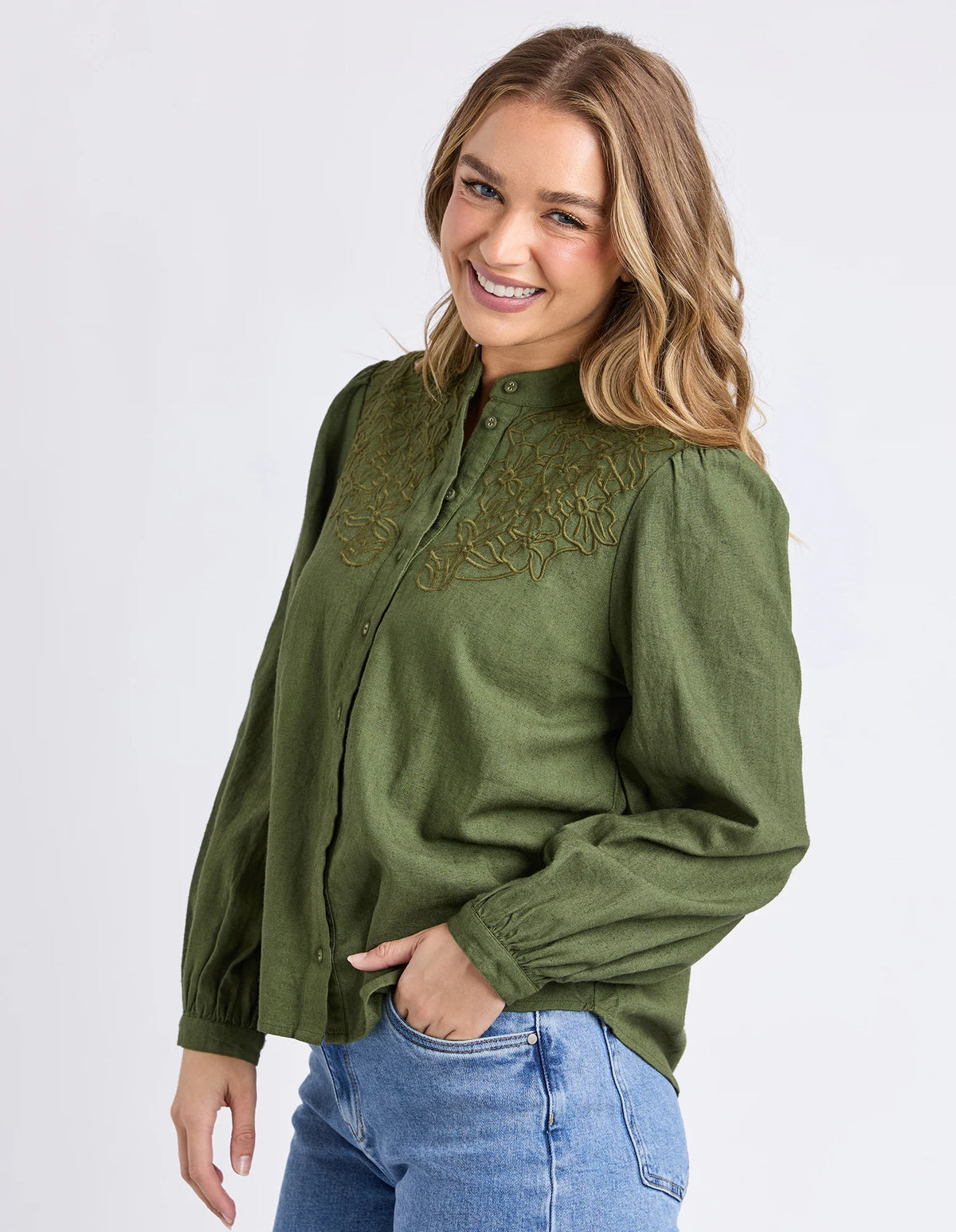 Foxwood | Eleanor Blouse | Winter Moss