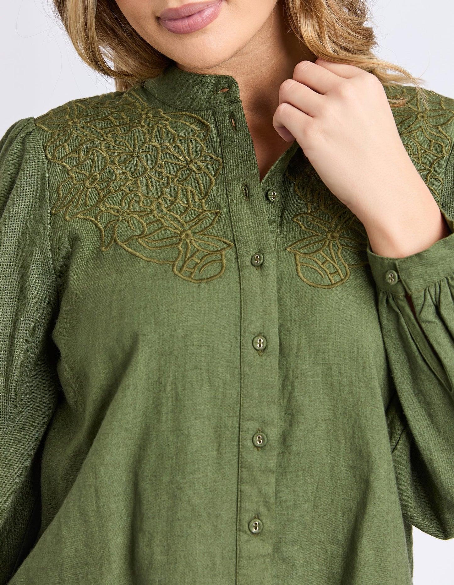 Foxwood | Eleanor Blouse | Winter Moss
