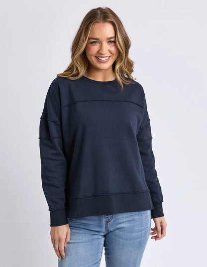 Foxwood Jayne Throw On Fleece - Navy