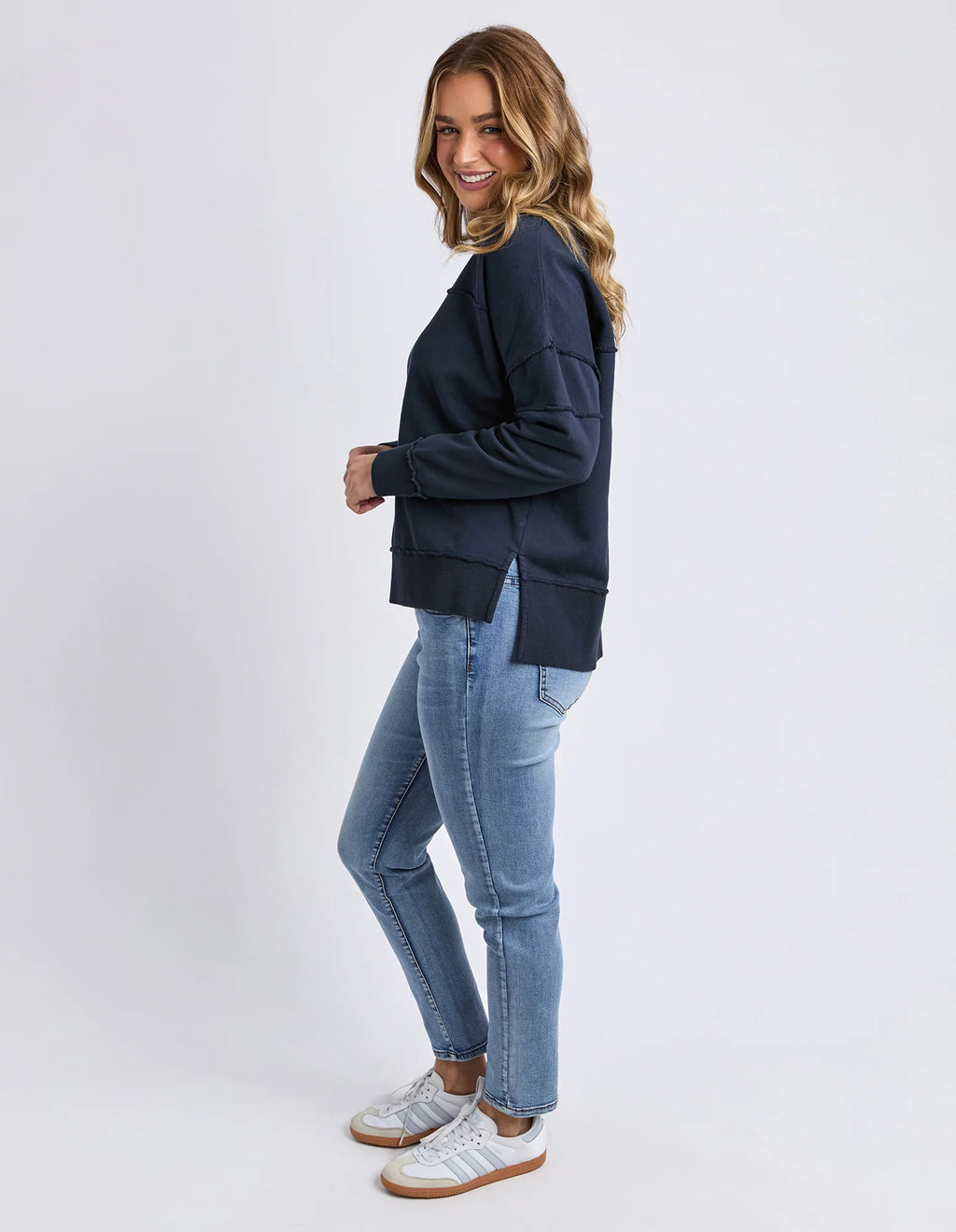 Foxwood Jayne Throw On Fleece - Navy