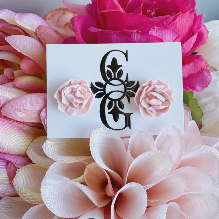 Clay Gossip Peony Studs