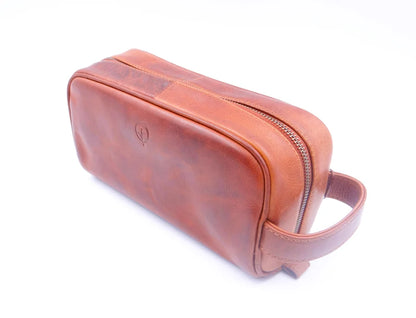 Second Nature Leather | Leather Accessory Bag | Antique Tan