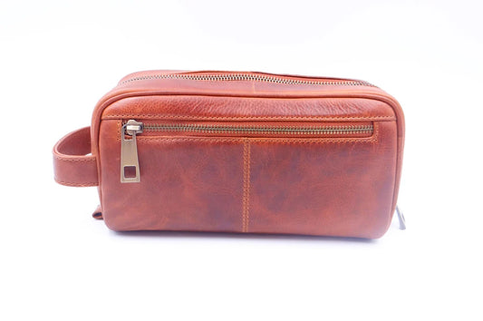 Second Nature Leather | Leather Accessory Bag | Antique Tan