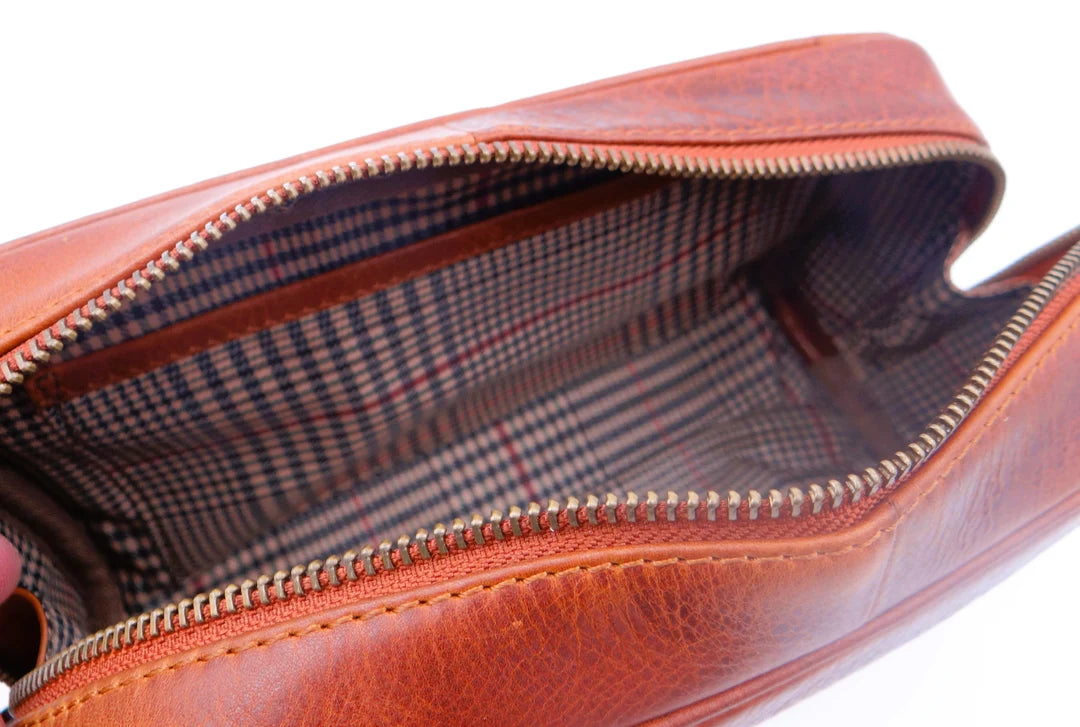 Second Nature Leather | Leather Accessory Bag | Antique Tan