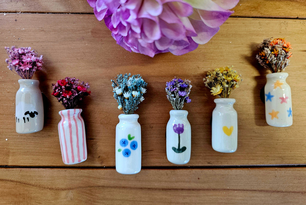Backyard Ceramics | Dried Flower Vase Magnet | Various Designs