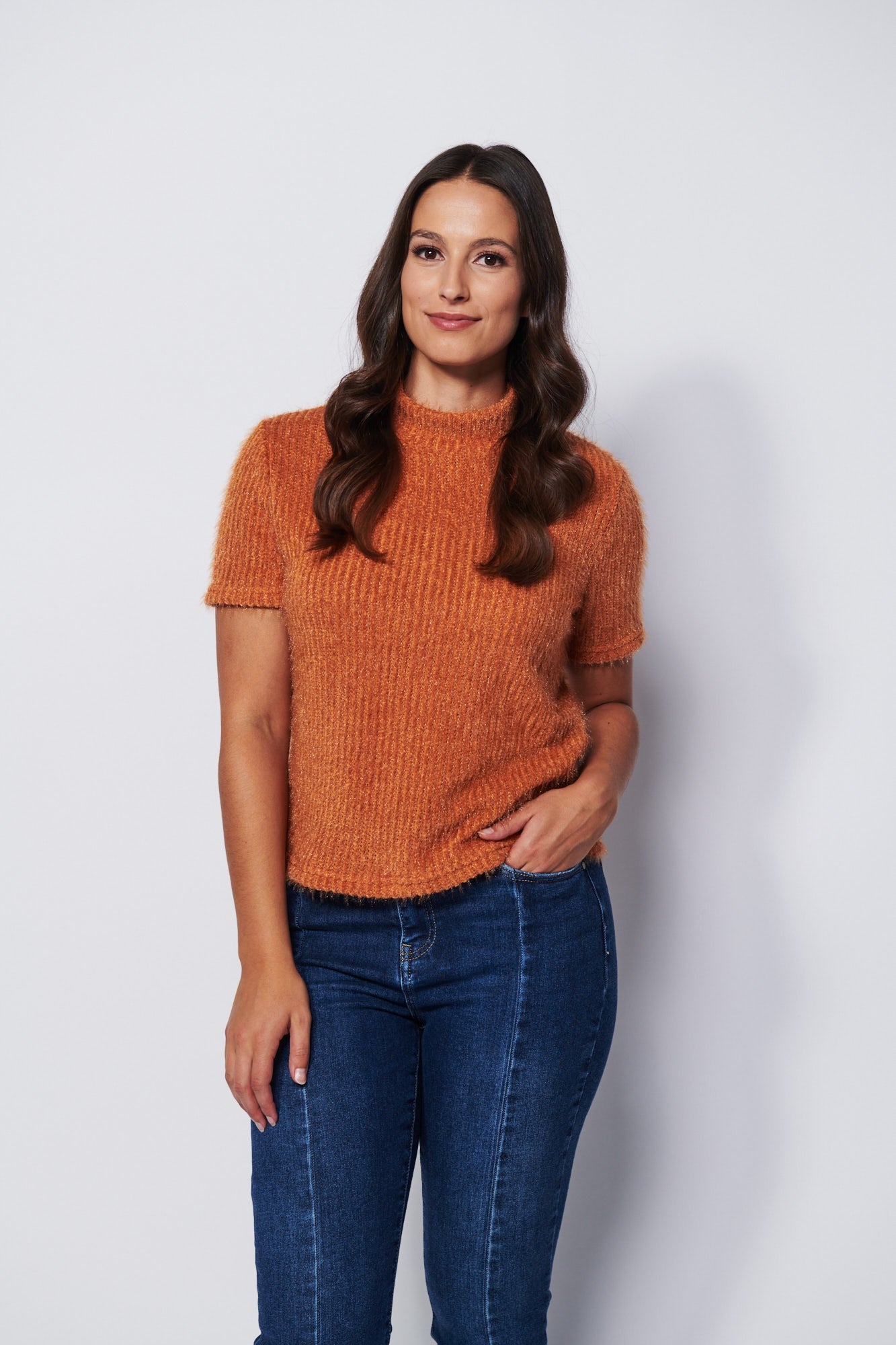 Amici - Top - Nicoletta Turtle Neck Orange M